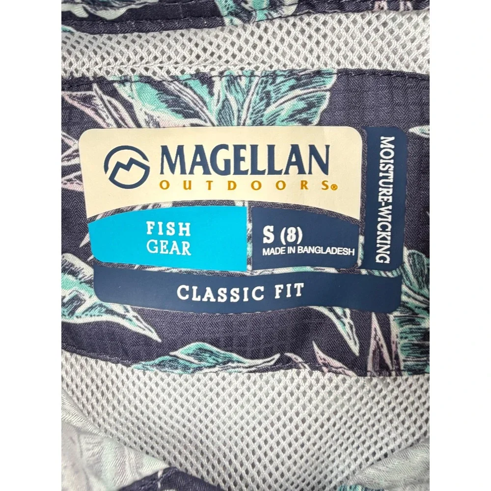 Magellan Outdoors Boys Size 8 Fish Gear Tropical Fishing Shirt Moisture Wicking